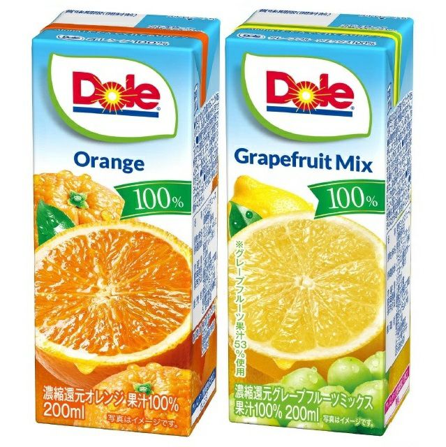 Doleブリックパック オレンジとグレープフルーツ 48本セット